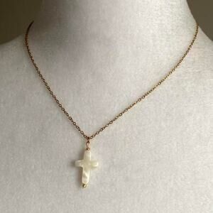 Reserved handmade shell cross necklace